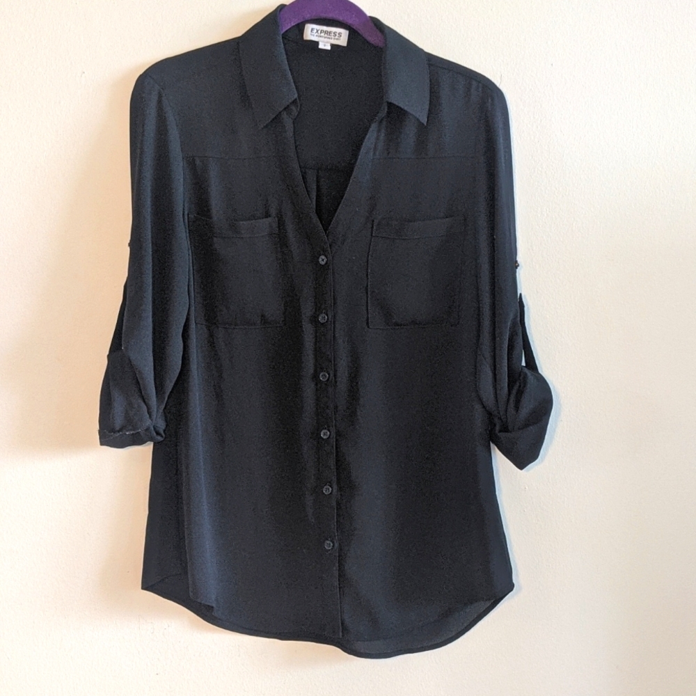 Express Semi-Sheer Black Blouse